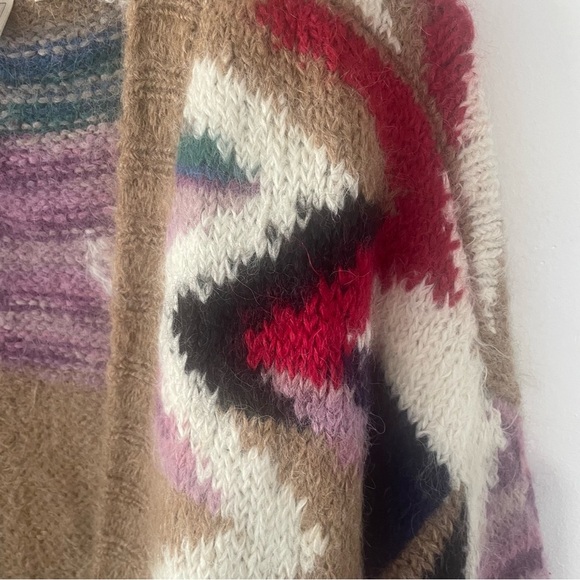 Moulinette Soeurs anthropologie Hand-Knit Mosaic Cardigan Sweater 37387 - Picture 5 of 10